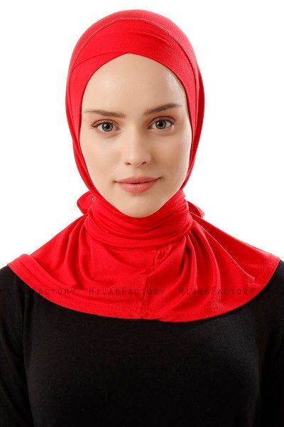 Sportif Cross - Hijab Pratique Viscose Rouge