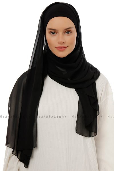 Alara Plain - Hijab Chiffon One Piece Noir
