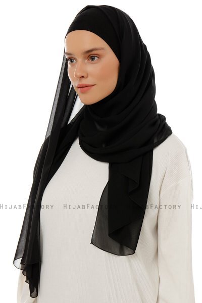 Alara Plain - Hijab Chiffon One Piece Noir