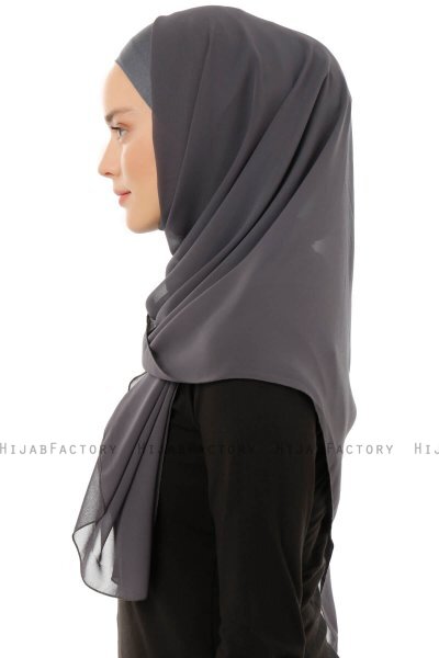 Alara Plain - Hijab Chiffon One Piece Anthracite