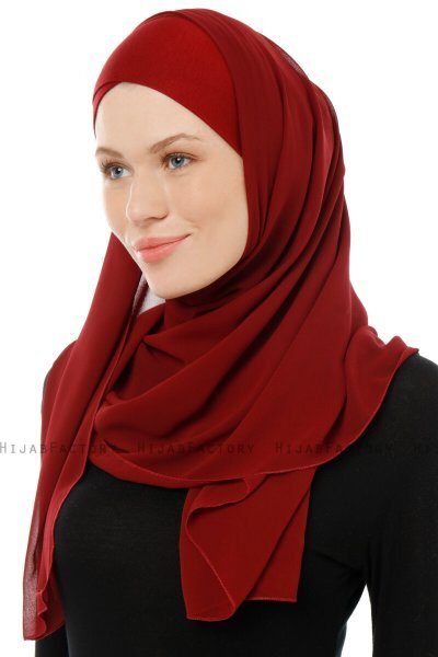Alara Cross - Hijab Chiffon One Piece Bordeaux