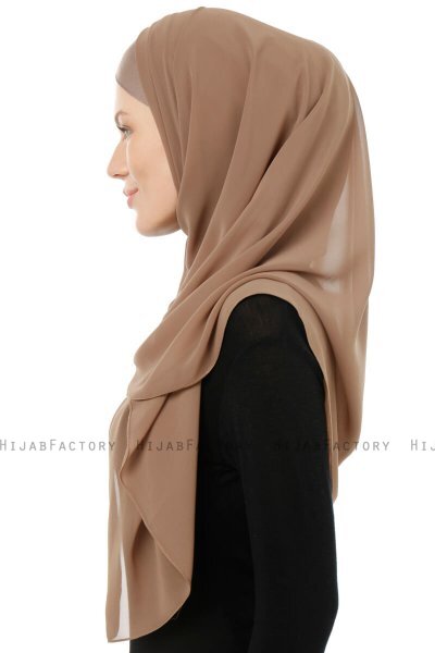 Alara Cross - Hijab Chiffon One Piece Taupe Foncé