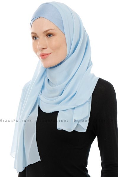 Alara Cross - Hijab Chiffon One Piece Bleu Clair