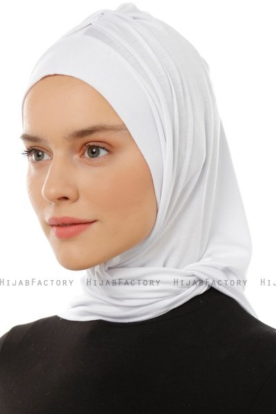 Isra Plain - Hijab One-Piece Viscose Blanc