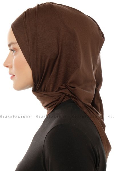 Isra Plain - Hijab One-Piece Viscose Marron