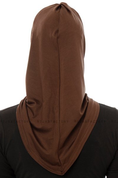 Isra Plain - Hijab One-Piece Viscose Marron