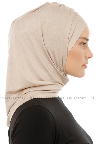 Isra Plain - Hijab One-Piece Viscose Taupe Clair