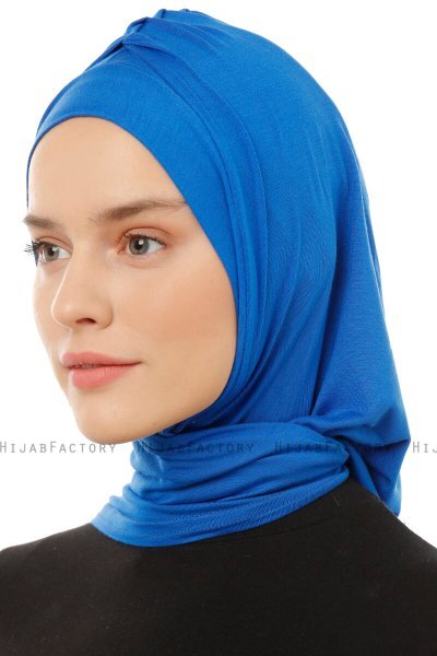 Isra Plain - Hijab One-Piece Viscose Bleu