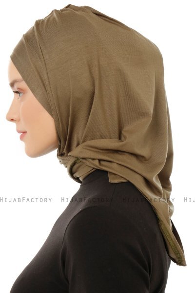 Isra Plain - Hijab One-Piece Viscose Kaki
