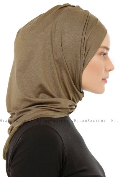 Isra Plain - Hijab One-Piece Viscose Kaki