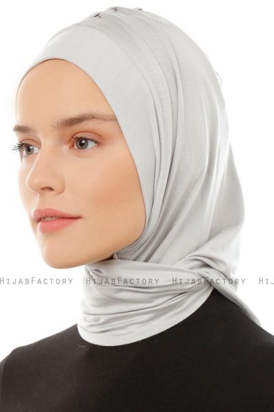 Isra Plain - Hijab One-Piece Viscose Gris Clair
