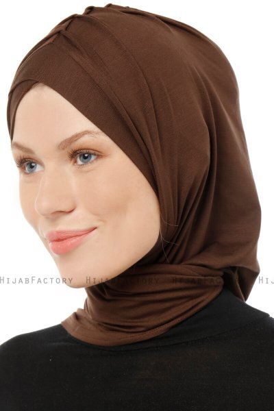 Isra Cross - Hijab One-Piece Viscose Marron