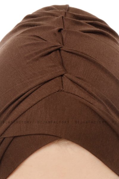 Isra Cross - Hijab One-Piece Viscose Marron