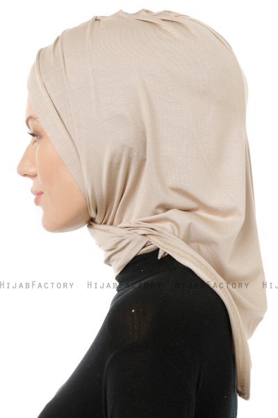 Isra Cross - Hijab One-Piece Viscose Taupe Clair