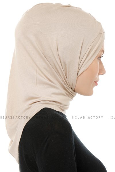 Isra Cross - Hijab One-Piece Viscose Taupe Clair