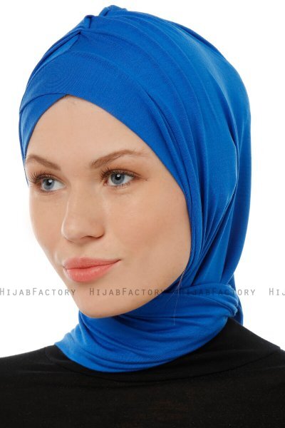 Isra Cross - Hijab One-Piece Viscose Bleu