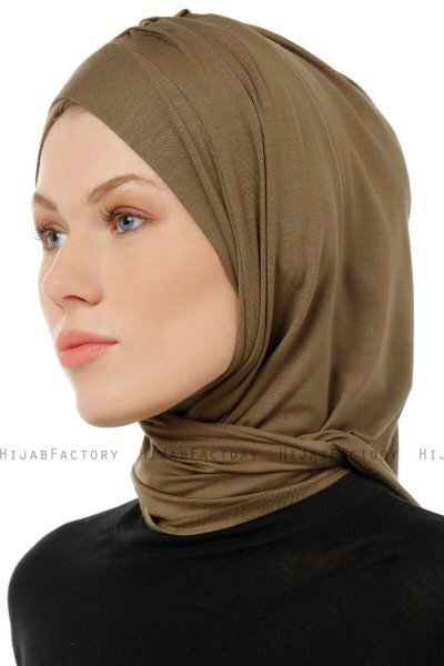 Isra Cross - Hijab One-Piece Viscose Kaki