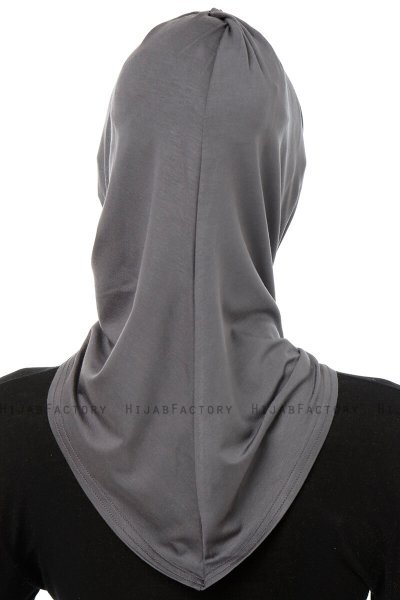 Isra Cross - Hijab One-Piece Viscose Gris Foncé