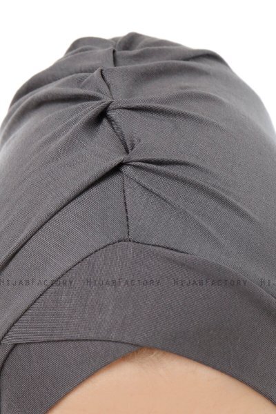 Isra Cross - Hijab One-Piece Viscose Gris Foncé