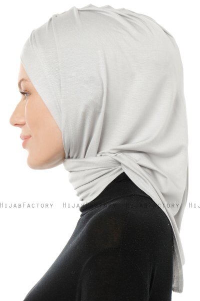 Isra Cross - Hijab One-Piece Viscose Gris Clair
