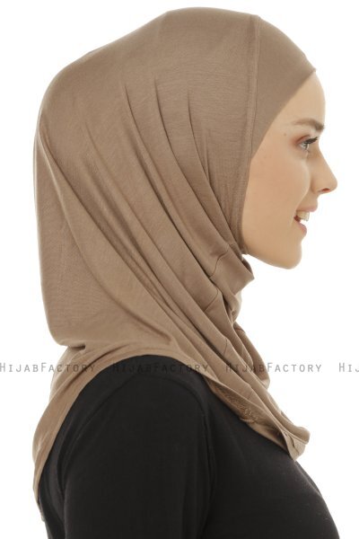 Hanfendy Plain Logo - Hijab One-Piece Taupe Foncé