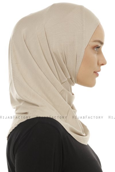 Hanfendy Plain Logo - Hijab One-Piece Taupe Clair
