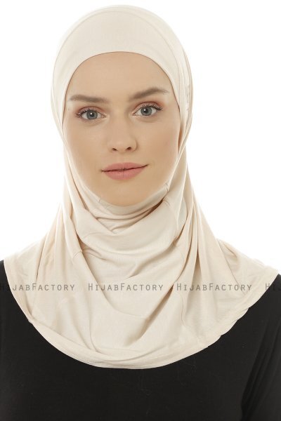 Hanfendy Plain Logo - Hijab One-Piece Beige