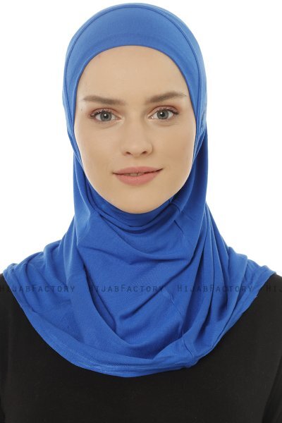 Hanfendy Plain Logo - Hijab One-Piece Bleu