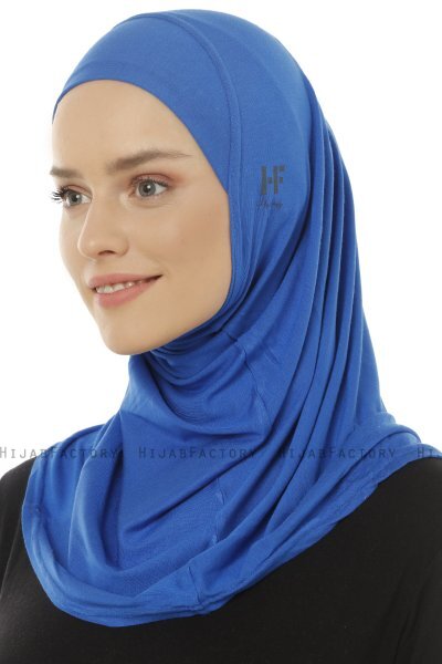 Hanfendy Plain Logo - Hijab One-Piece Bleu