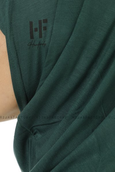 Hanfendy Plain Logo - Hijab One-Piece Vert Foncé