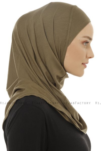 Hanfendy Plain Logo - Hijab One-Piece Kaki