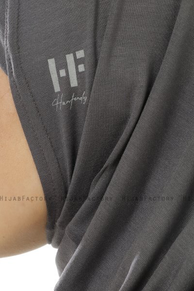 Hanfendy Plain Logo - Hijab One-Piece Gris Foncé