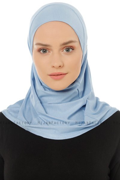 Hanfendy Plain Logo - Hijab One-Piece Bleu Clair