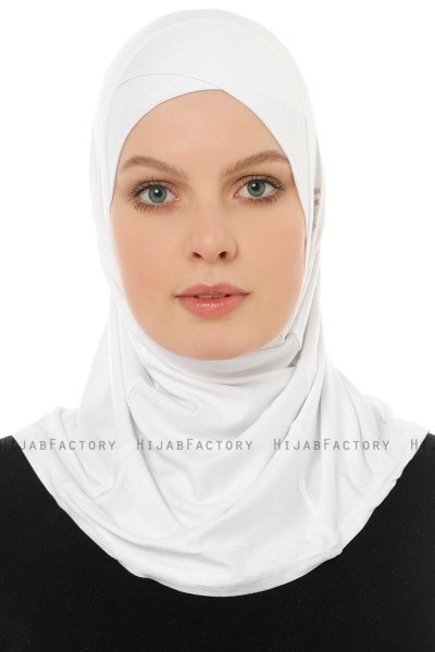 Hanfendy Cross Logo - Hijab One-Piece Blanc