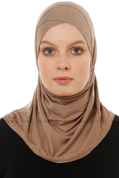 Hanfendy Cross Logo - Hijab One-Piece Taupe Foncé