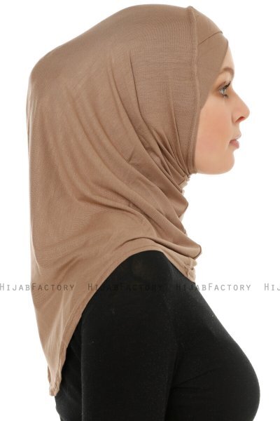 Hanfendy Cross Logo - Hijab One-Piece Taupe Foncé