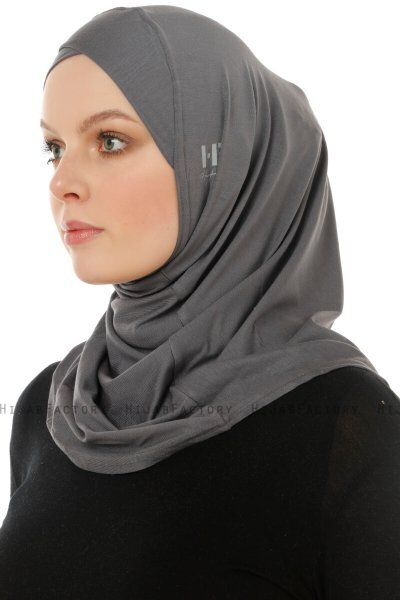 Hanfendy Cross Logo - Hijab One-Piece Gris Foncé