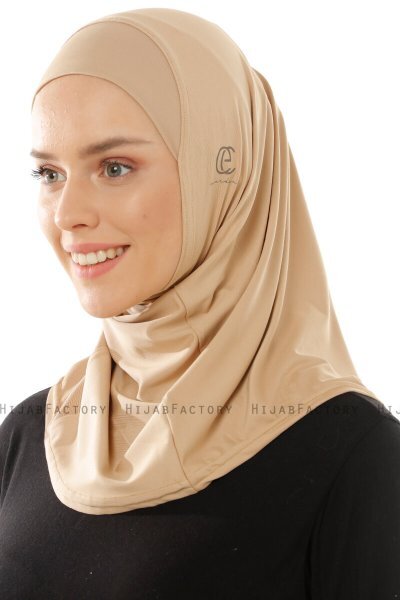 Micro Plain - Hijab One-Piece Beige - Ecardin