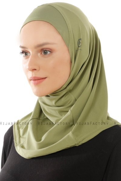 Micro Plain - Hijab One-Piece Olive Verte