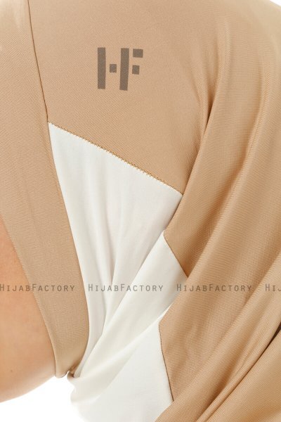 Esin - Hijab One-Piece Beige & Creme & Taupe Foncé