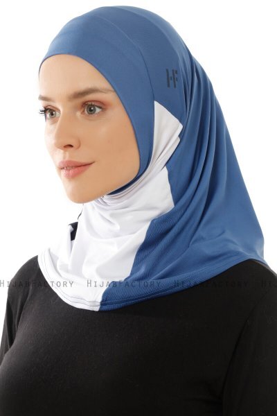 Esin - Hijab One-Piece Indigo & Blanc & Bleu Marin