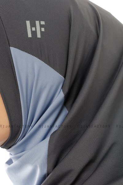 Esin - Hijab One-Piece Anthracite & Bleu Clair & Gris Clair