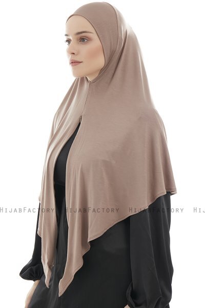 Ajda - Hijab Zip Taupe Foncé