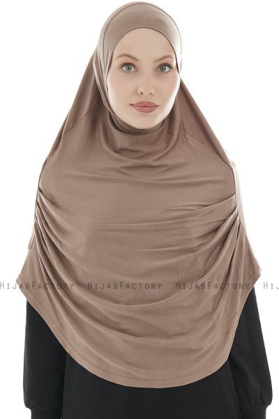 Roxelana - Hijab Al Amira Taupe Foncé Longue