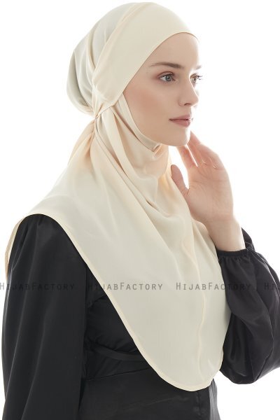 Ebrar - Hijab Al Amira Crepe Chiffon Beige Clair