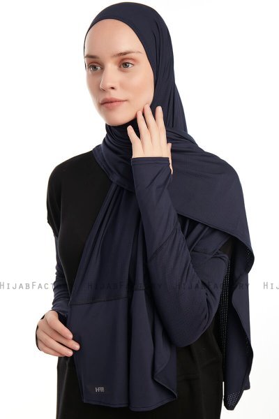 Azize - Pro Scarf Sport Hijab Set Bleu Marin