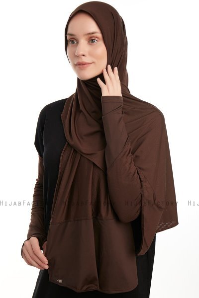 Azize - Pro Scarf Sport Hijab Set Marron