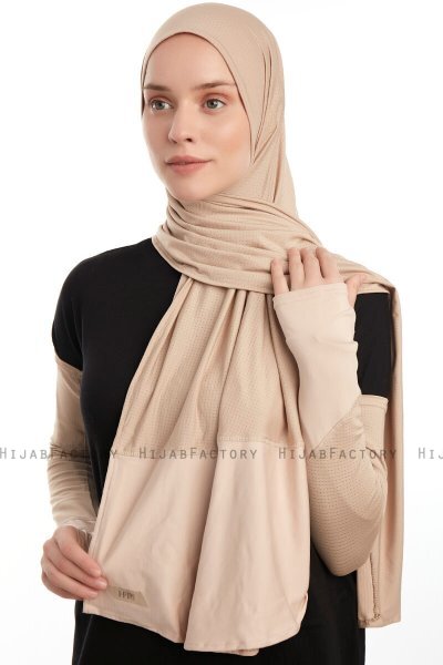 Azize - Pro Scarf Sport Hijab Set Taupe Clair