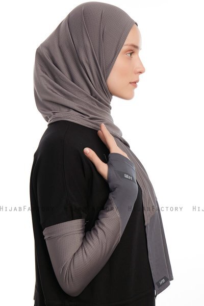 Azize - Pro Scarf Sport Hijab Set Gris Foncé