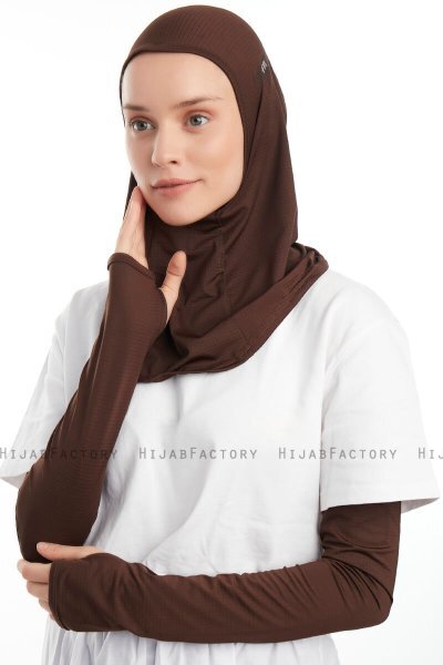 Bayda - Pro Sport Hijab Set Marron